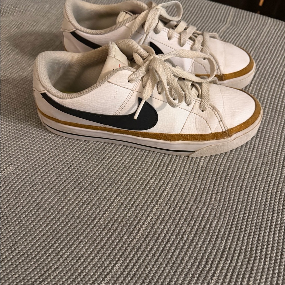 Nike Kids White and Brown Sneakers